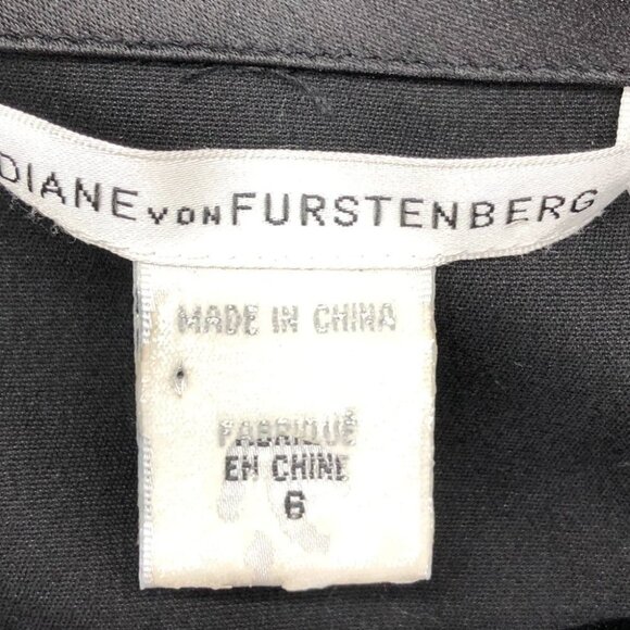 Diane Von Furstenberg Black Off The Shoulder Pia Midi  Dress w/ Bow tie size 6 - Picture 6 of 16